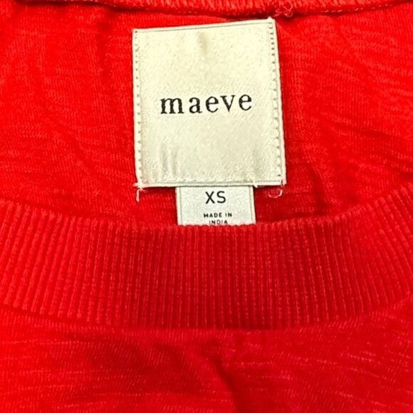 MAEVE BY ANTHROPOLOGIE Women’s Red Smocked Muscle Tee Size XS - Picture 5 of 7